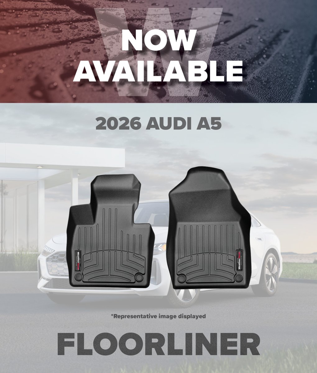 weathertechca's tweet photo. 1st row FloorLiner is now available for the 2026 Audi A5! This will fit models from 2025-2026. Get yours online at https://t.co/M1vHhihRpK
#weathertech #weathertechcanada #floorliner #audi https://t.co/qCLSvMeHWh