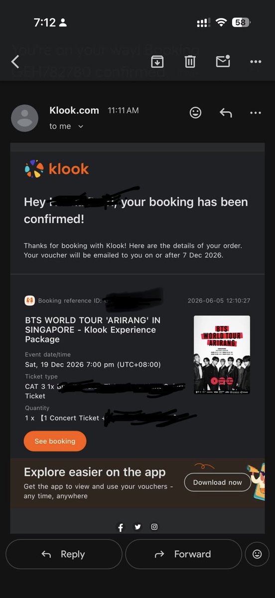 alfacoo's tweet photo. WTS BTS ARIRANG WORLD TOUR Singapore 🇸🇬

📅 19 December 2026
🎟️ Category 3
💰 Selling at original website price (no markup)

DM  📩

#WTS #BTS #ARIRANGWorldTour #BTSARIRANG #Singapore #BTSTicket #Kpop #TicketSale #ConcertTickets https://t.co/nBmk1nNEFS