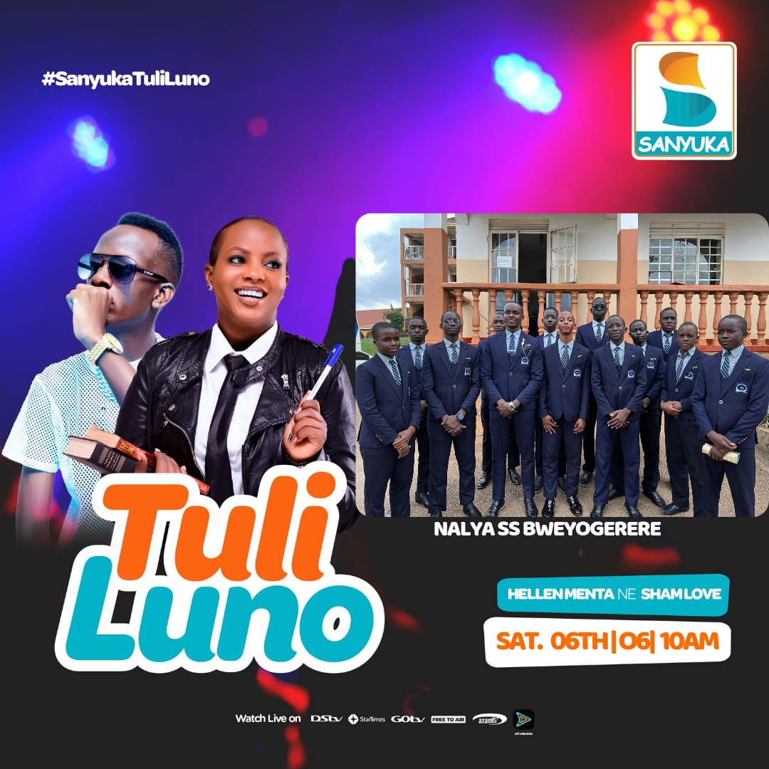 sanyukatv's tweet photo. Don't miss tomorrow's #SanyukaTuliLuno youth show, hosted by @hellenmenta featuring Nalya SS Bweyogerere. 

Download the @afromobileug app to watch the show live. 

 #SanyukaUpdates #FfeBannoDdala https://t.co/pSJIJqK7M6