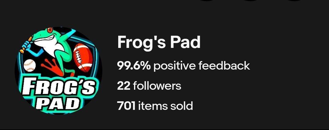 Phishfrog's tweet photo. @tm1515152005 Here is ny ebay store.  Hop on over to Frog's Pad for cards and other collectibles.

https://t.co/EGPVqadCy8 https://t.co/U8PQg9JA9f