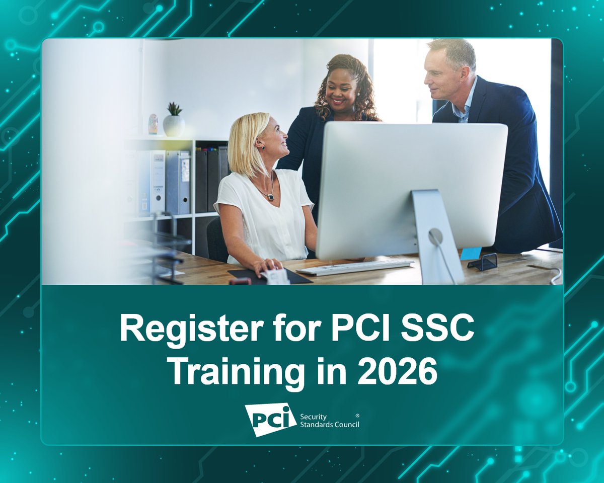 PCISSC's tweet photo. 🎓 Grow your payment security expertise!

From foundational learning to advanced assessor qualifications, PCI SSC training helps individuals and organizations strengthen security, support compliance, and stay current with evolving standards.

Learn more: https://t.co/ybtdTI1O3j https://t.co/iOlNdWaYUQ
