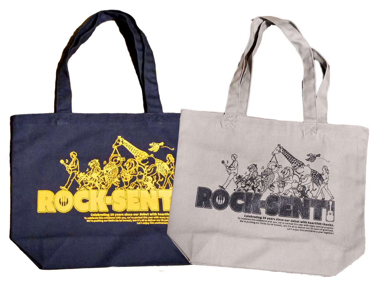 rock_senti's tweet photo. #ロクセンチ20周年 記念グッズにトートバッグが加わります。明日ライブ会場にて販売開始いたします。20年のロクセンチということで2,600円税込😙
2026.6.6(土)＠下北沢440 ロクセンチワンマンライブ『20周年の抱きしめたんだ』ご予約は本日24：00まで受付けています。
👉https://t.co/8PLcm6p1Xx https://t.co/fgSCPJuy4y