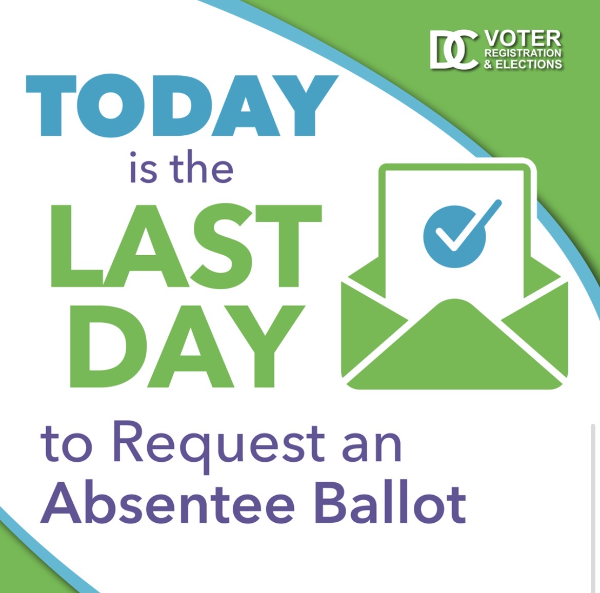 DeKalbVotes's tweet photo. Today is the final day to request an absentee ballot for the General Primary Election Runoff. Vist https://t.co/DQA5bxmaIm to learn more. #dekalbvotes https://t.co/cKpMxe76yS
