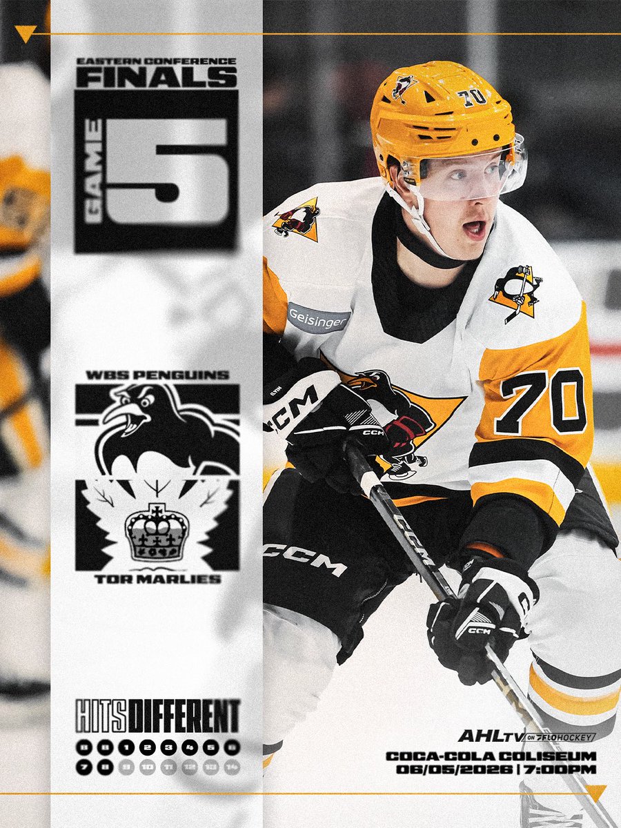 WBSPenguins's tweet photo. Whole new ballgame
📍Coca-Cola Coliseum
🆚 @torontomarlies
⏰ 7:00pm
📻 https://t.co/8s527TzXv5
📺 https://t.co/qtkqHYLpcS
#HitsDifferent | @FloHockey https://t.co/bw8WOIr9lQ