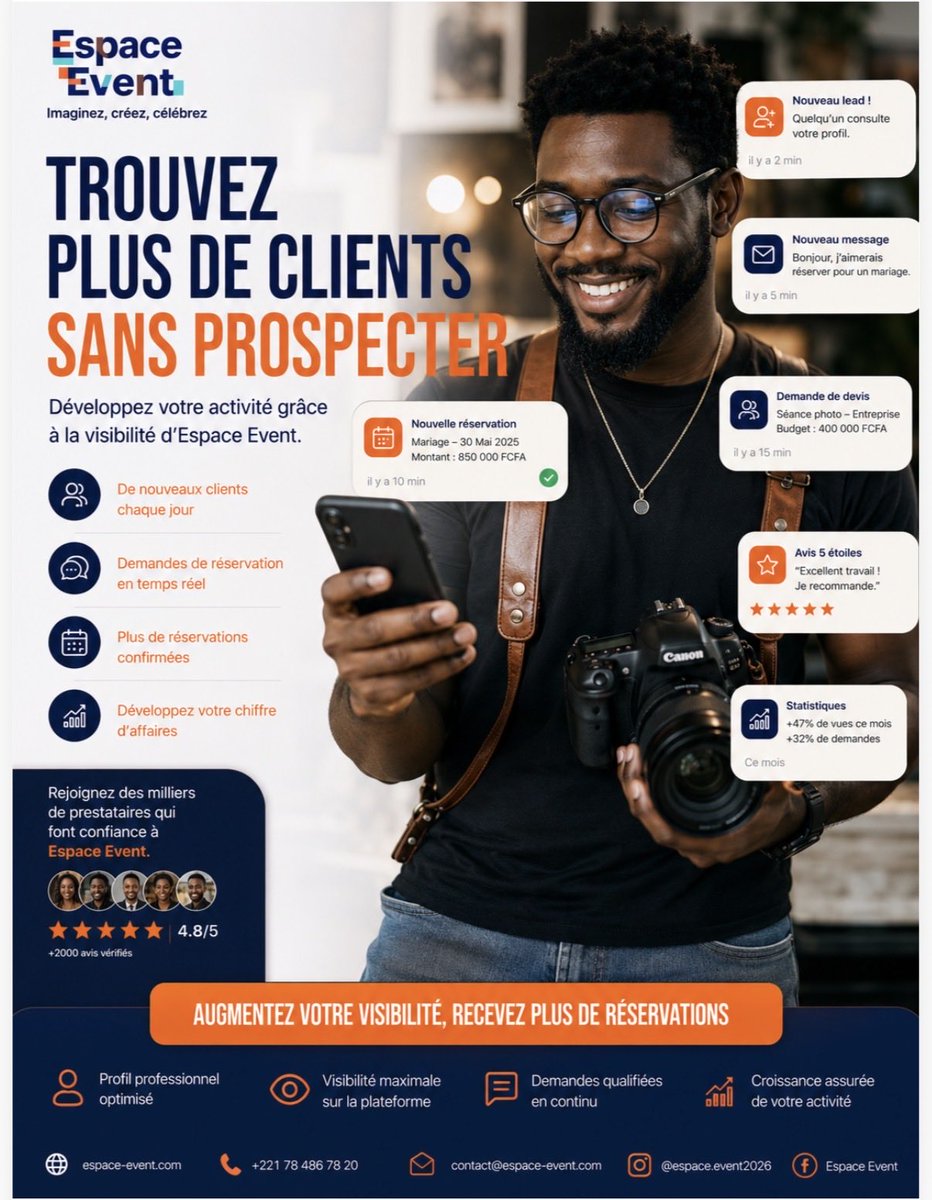 espaceevent's tweet photo. Si vous êtes prestataire le meilleur moyen de gagner des clients sans effort c’est en vous inscrivant sur Espace Event.
#espaceevent #prestataireévenementiel #événement #TL221 https://t.co/MOzbN7P1v2
