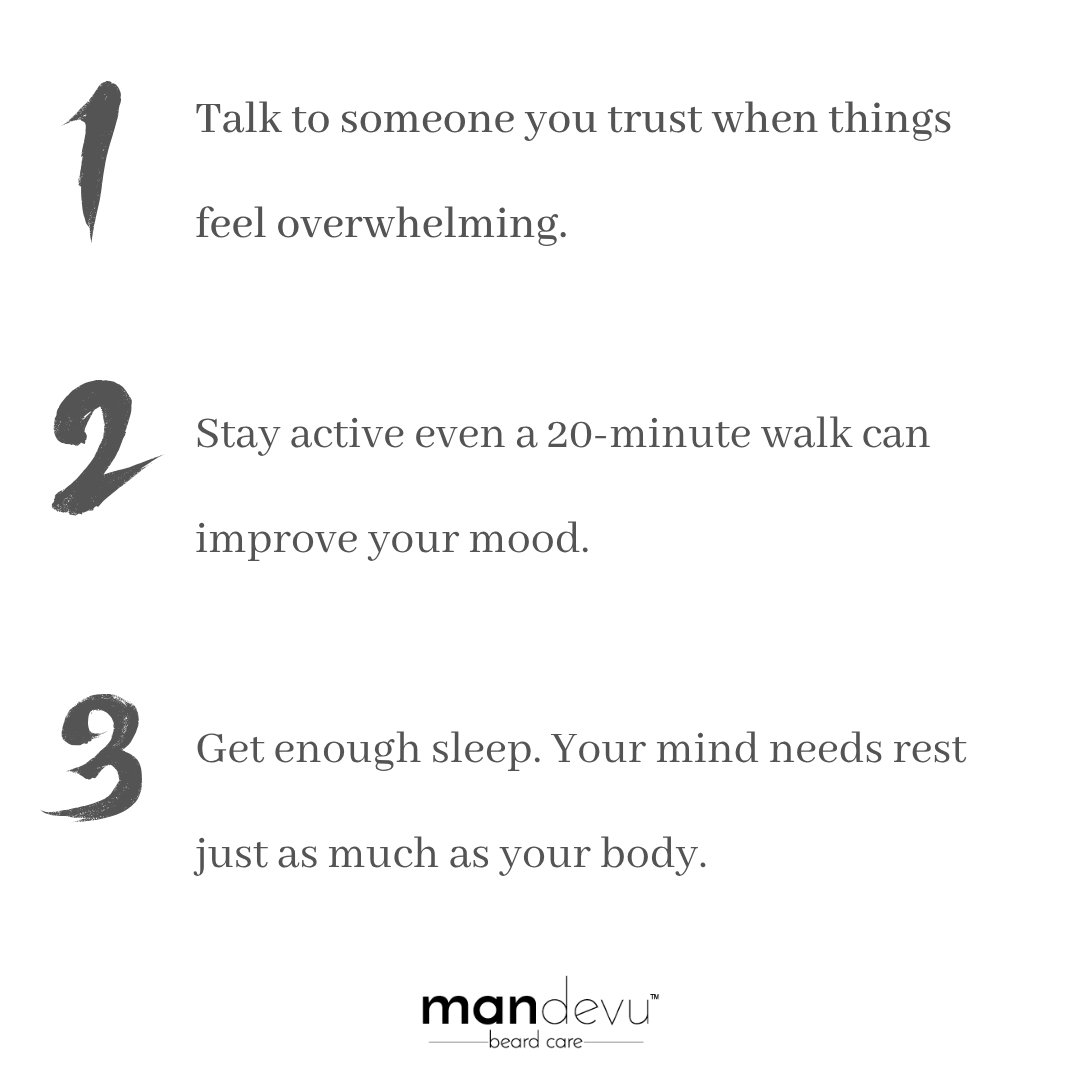 themandevu's tweet photo. June is Men's mental health month! Being strong doesn't mean carrying everything alone. Here are 5 simple ways to protect your mental well-being 👉🏿👉🏿 https://t.co/QL2bRtNQYX