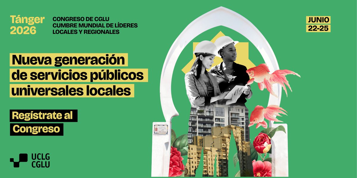 uclg_org's tweet photo. En el #UCLGCongress debatiremos sobre una Nueva generación de servicios públicos universales locales para construir comunidades resilientes, sostenibles y pacíficas.
Descubre las temáticas que marcarán el futuro de nuestro movimiento. 🔗https://t.co/hsoMU2Kw4N #CitiesAreListening https://t.co/iZW9ju4iN8
