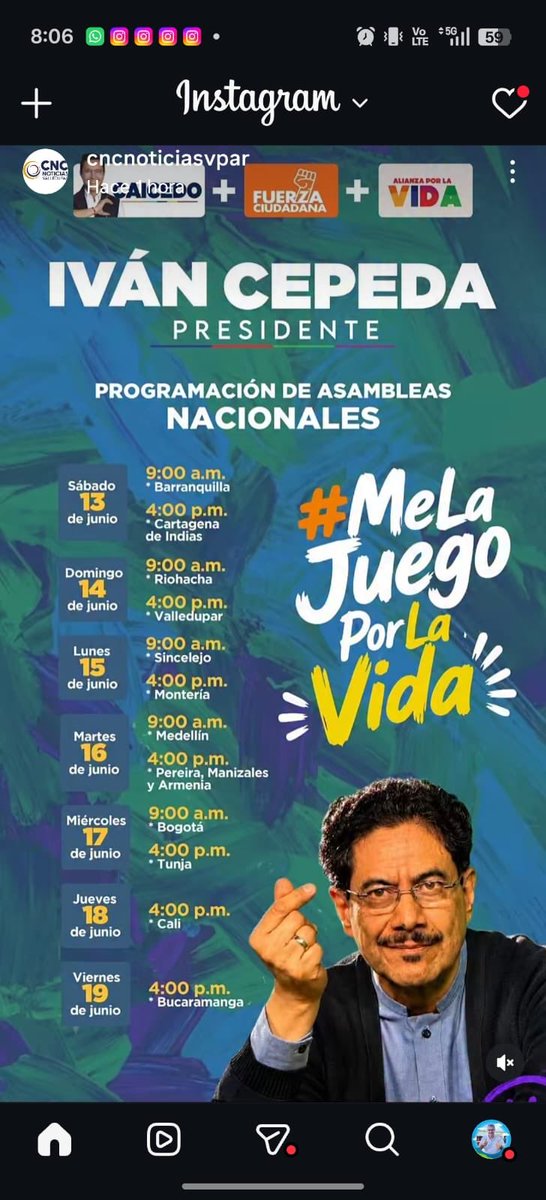 quientecrees12's tweet photo. Programación del Candidato Heredero de la guerrilla y comparen…. Se las dejo ahí @JACOBOSOLANOC @RadioGuatapuri @CalientePicant1 https://t.co/tKhlJaU5dt
