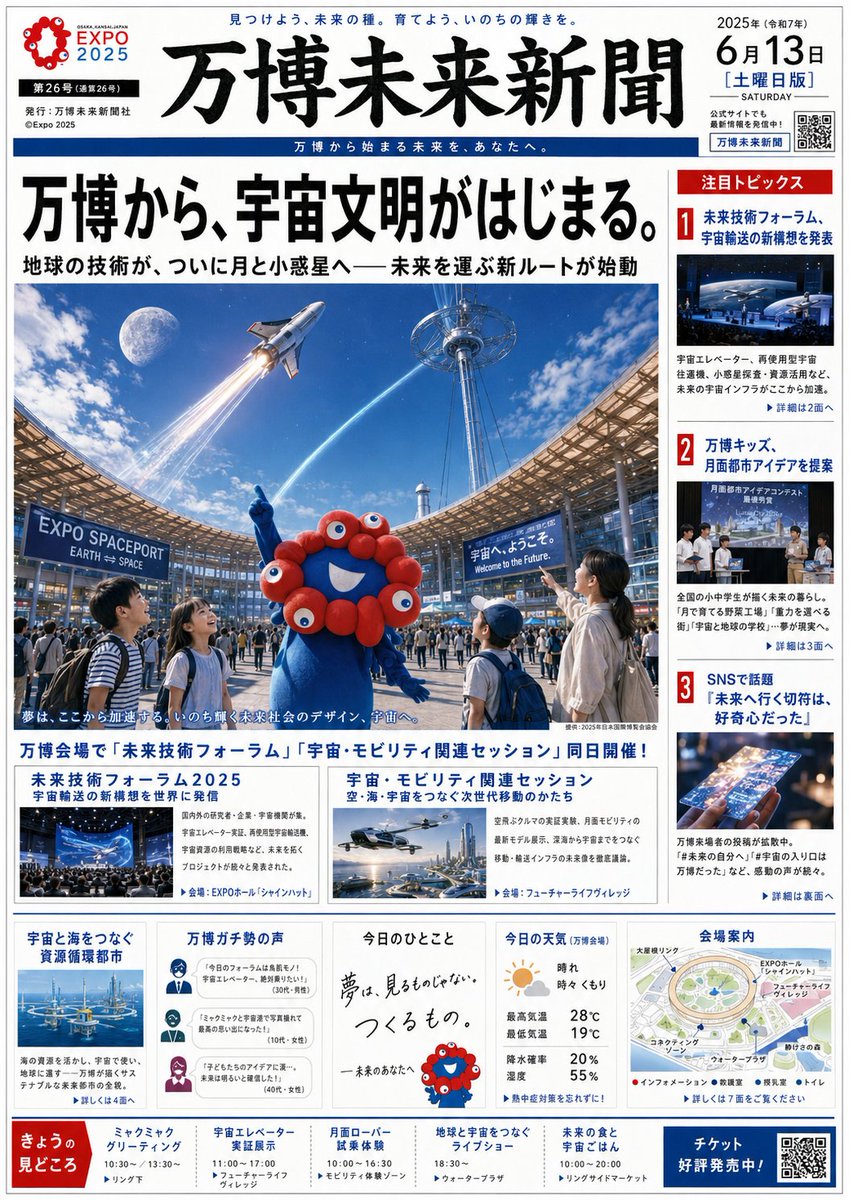 strangepoints's tweet photo. 万博から、宇宙文明がはじまる🚀

ちょっと大げさに聞こえるけど、
万博っていつも「まだ早い未来」を
先に見せてくる場所だった。

宇宙への入口、
案外リングの下にあるのかもしれない。

#EXPO2025 #ミャクミャク #大屋根リング #宇宙
#万博未来新聞 #万博ガチ勢 https://t.co/9yScWBGO16
