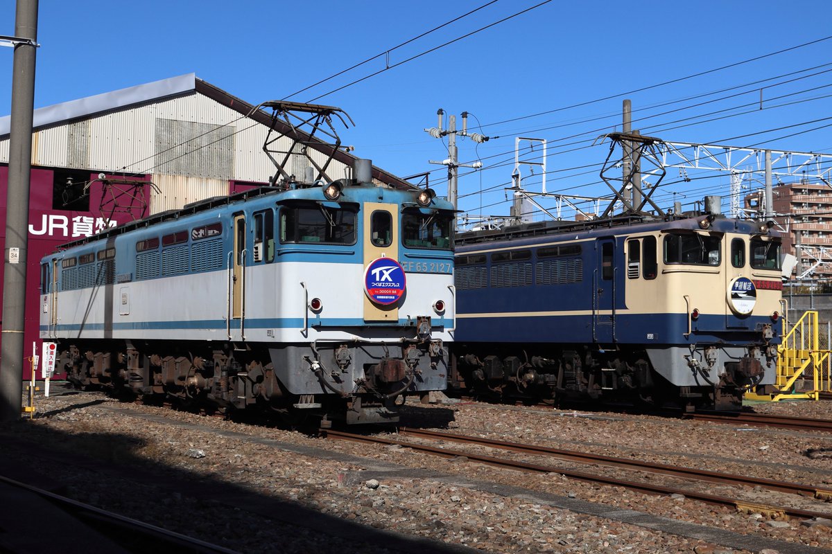 kh52143's tweet photo. #EF65の日

大人気だったカラシ釜、EF65 2127には、生涯に渡ってかなり近しい同僚がいました
EF65 2093。国鉄→JR西の下関で活躍し、一緒にJR貨物に移り、揃って広島で更新を受け、後の転属も同じように動いています

終いの地・大宮でも、共に2023年の一般公開に抜擢。その縁は最期まで強いものでした https://t.co/txveWeOE85