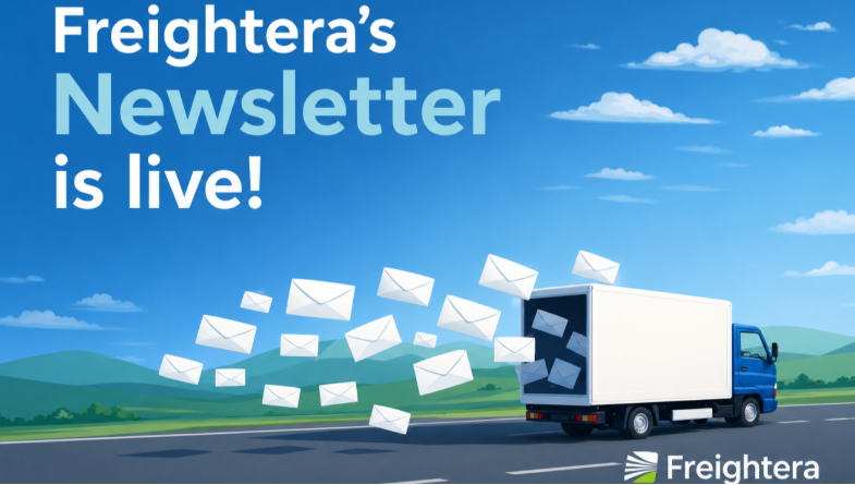 Freightera's tweet photo. Keeping up with freight news, pricing changes, shipping tips, and industry trends can feel like a lot sometimes. 🚛📦

That's exactly why we created the Freightera Newsletter! Straight to your inbox, no fluff, no spam, just useful information. 👇

https://t.co/MIo6MkGRDT https://t.co/wam9QraTDa