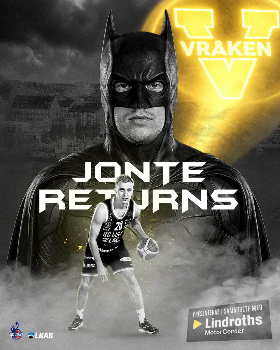 BcLulea's tweet photo. LULEÅFOSTRADE STJÄRNAN KOMMER HEM! 🦇

Det är med stor glädje vi kan berätta att den BK Vråken-fostrade stjärnan Jonatan Arvidsson, 28, kommer till BC Luleå efter två säsonger som utlandsproffs. https://t.co/VoK4NaKaF9