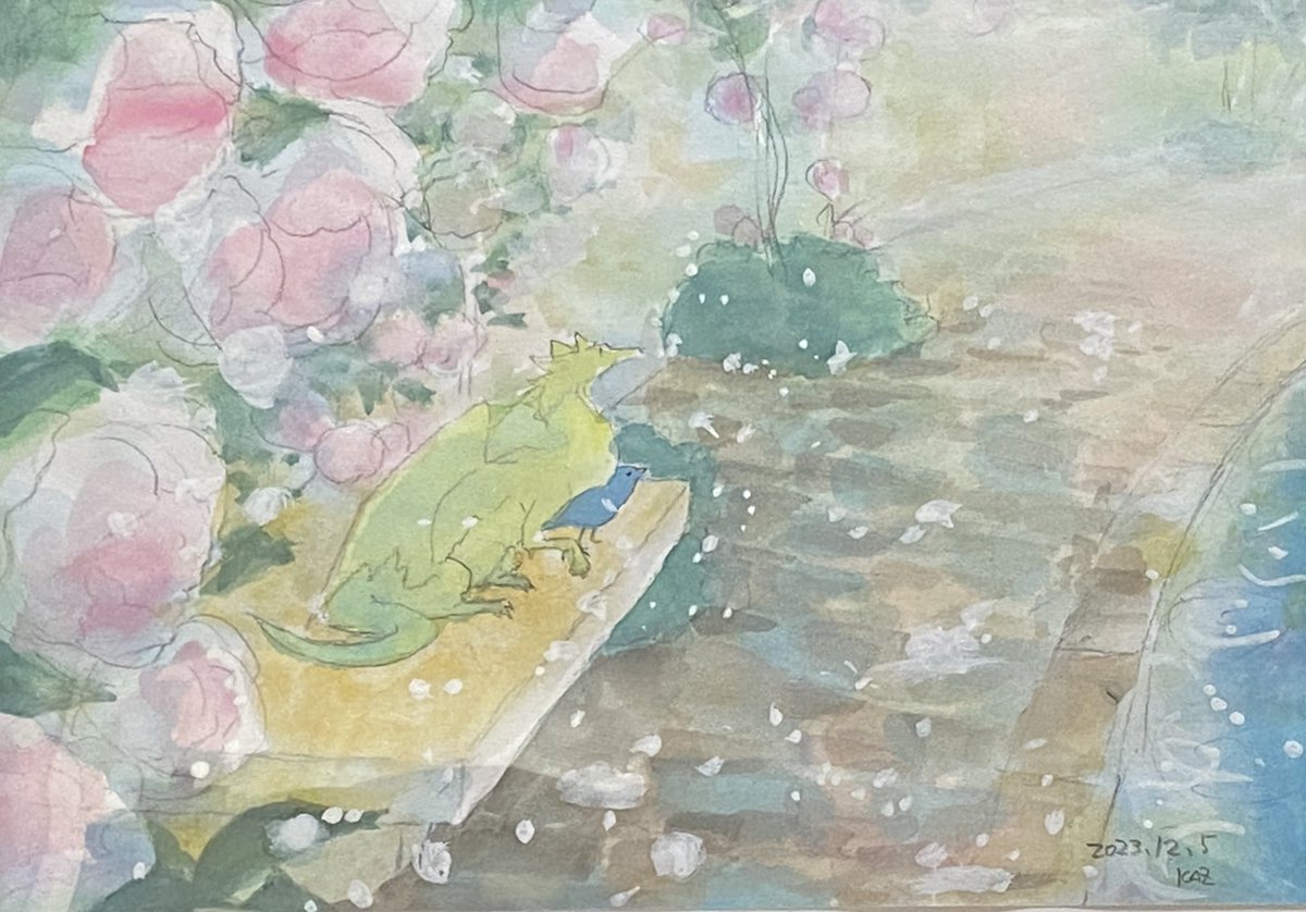 描いた世界が 誰かの気持ちの散歩の眺めに 留まると嬉しいな 今日も
