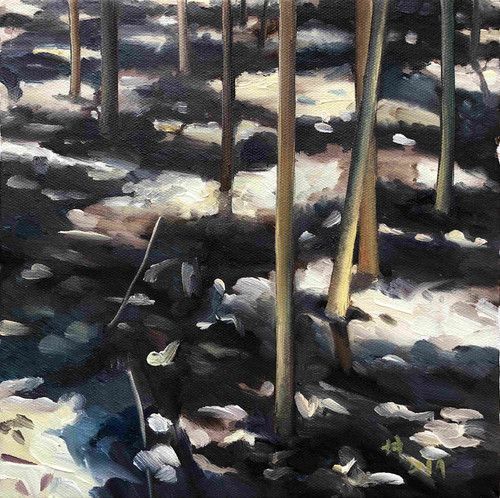 BlueHillGallery's tweet photo. A reminder of the sun's warmth. 🌅✨

"Wasteland with Pipe Dreams No. 14" is an intimate, stunningly luminous 12" square original landscape oil painting. A beautiful balance of stark contrast and golden light.

Full details &amp; shop: https://t.co/tmYykDBG4G

#OilPainting #FineArt https://t.co/diTvw20Fl2