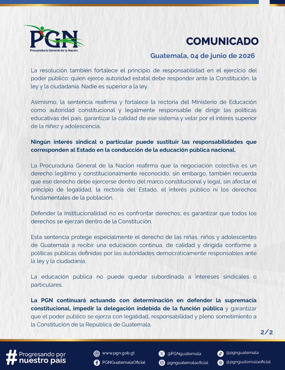 libertopolis's tweet photo. Este precedente cambia el tablero político y legal. Se abre la puerta para que cualquier guatemalteco (con auxilio de tres abogados), o entidades como la PGN, impugnen abusos. Esto obligará a todos los sindicatos estatales a revisar y purgar la ilegalidad de sus acuerdos. 🏛️🔍

@josekrlos @soyjpamasaya @CEDEguate #Transparencia #GestiónPública #AuditoríaSocial
