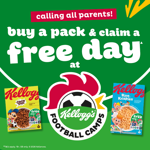 MTFC_CT's tweet photo. ⚽️ Kellogg’s Football Camps, delivered by Mansfield Town Community Trust, are back for summer! 💛💙

We're delighted to be hosting FREE #KelloggsFootballCamps once again, giving  children aged 5-13 the chance to enjoy football, make new friends and stay active throughout the holidays! ☀️

How to claim your FREE place:
🥣 Buy a Kellogg’s Cereal promotional pack
🔗 Scan the QR Code on the box or visit:
https://t.co/A252etzX1x
✅ Use your code and book your free session!

📅 Spaces are limited, so join early to avoid missing out!

#Stags | #EFL