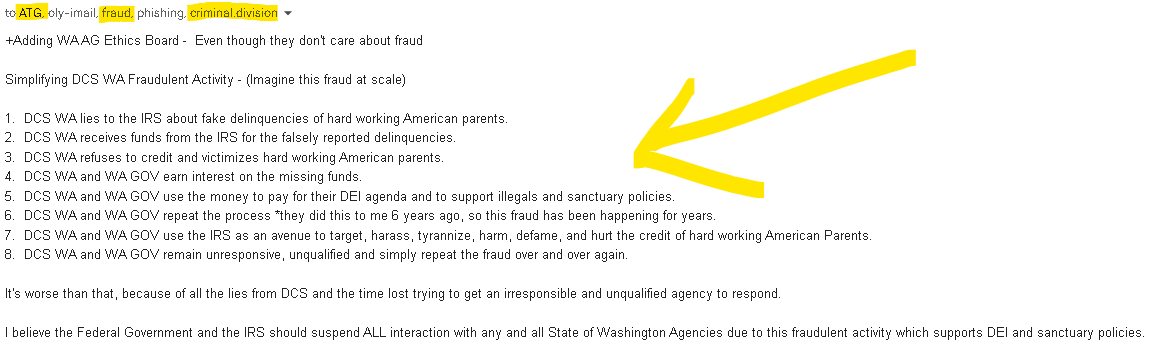 WaGov_US's tweet photo. BREAKING

Olympia, WA

Fraudulent WA GOV activity reported to @IRSnews @DOJFraudDiv

DCS of WA DSHS

Alleged scam stealing from American parents, weaponizing the IRS, earn interest at scale to pay for DEI &amp; Sanctuary policies

Harming American families to support DEI and illegals https://t.co/l3Mb9STQYB