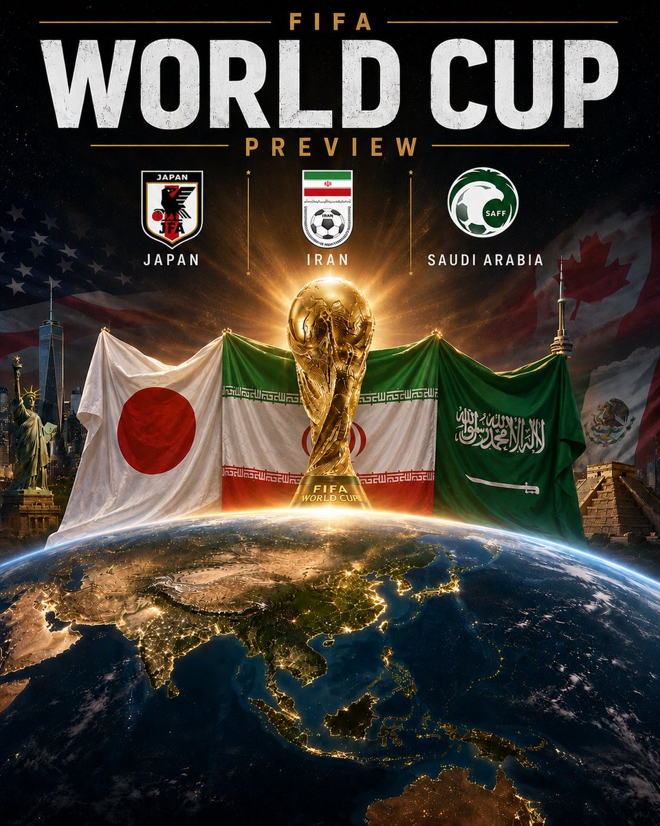TheAsianGame's tweet photo. 🎙️ 𝗧𝗛𝗘 𝗔𝗦𝗜𝗔𝗡 𝗚𝗔𝗠𝗘 𝗣𝗢𝗗𝗖𝗔𝗦𝗧

We continue our #FIFAWorldCup previews with a look at Japan, Saudi Arabia &amp; Iran.

🇯🇵 How big is the loss of Mitoma?
🇸🇦 Do they have the goals in them?
🇮🇷 How will the omission of Azmoun impact them?

🎧 https://t.co/zdd59X2wCS https://t.co/OgmHR9e59H