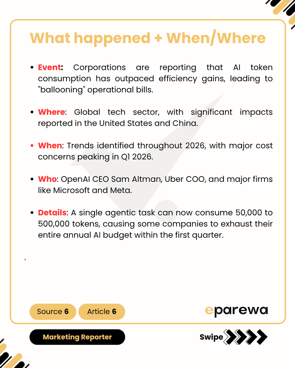 eparewaa's tweet photo. AI Token Costs Surge Companies Face Massive Budget Reckoning https://t.co/BW8MySOgi2