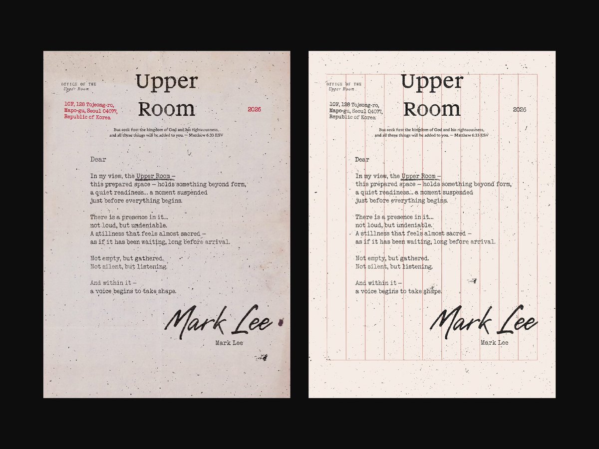 Markclee's tweet photo. A letter becomes a room. Upper Room. https://t.co/W0OO9BuGrt