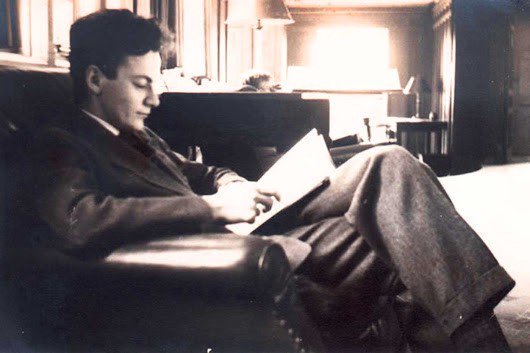 phalpern's tweet photo. Albert Einstein's first-ever question to young Richard Feynman at his research seminar at Princeton about electrodynamics was: "Where is the tea?" 

Feynman was happy he could answer at least one of Einstein's questions! https://t.co/zONp2ZY5jG