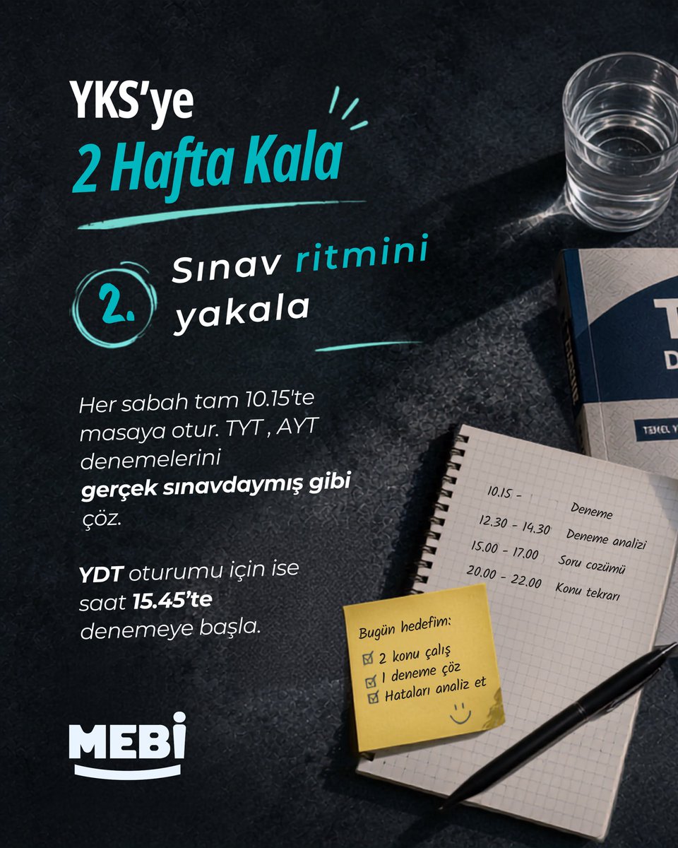 meb_mebi's tweet photo. YKS’ye 2 hafta kaldı.🍀
Son haftaları daha verimli geçirmek için önerilere göz at.🤞🏼
Kaydır🍃
🟢 https://t.co/plpbT7RpHS https://t.co/aTgtyLcTte