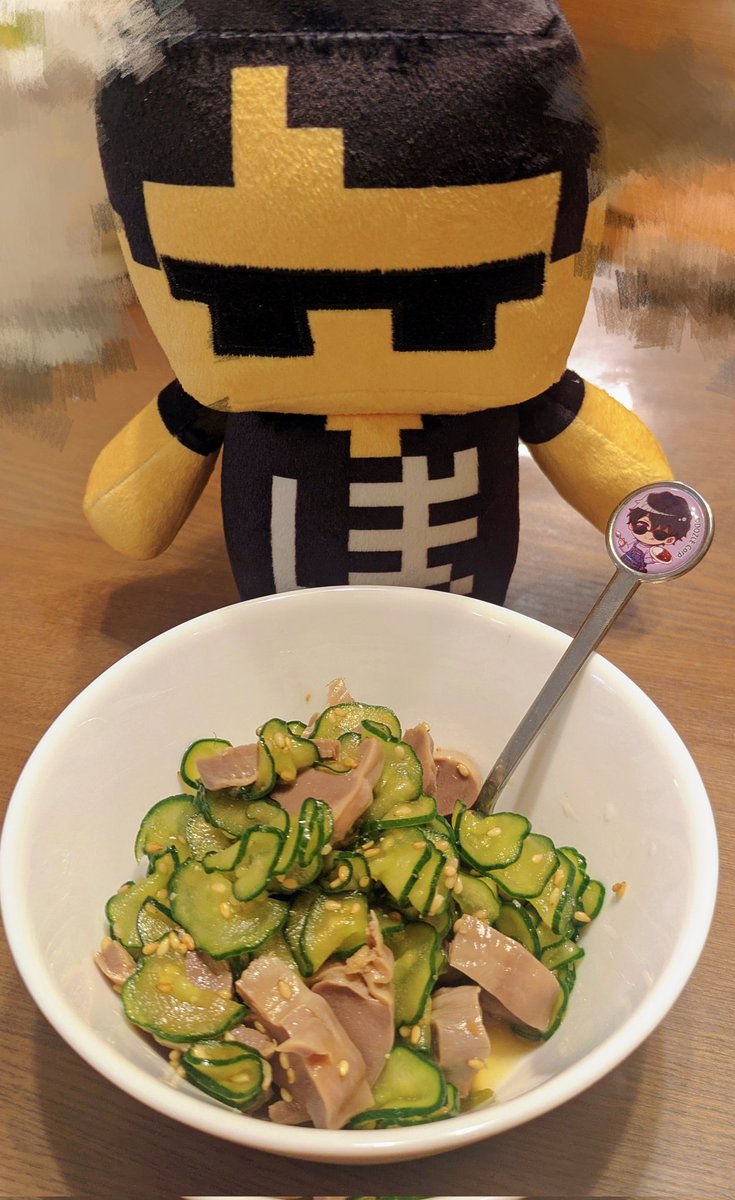 MichuMitu's tweet photo. 今日は流行りの砂肝きゅうり作りました🥒初めて砂肝調理した！めちゃうまうま😋 https://t.co/tYteWk5iaR