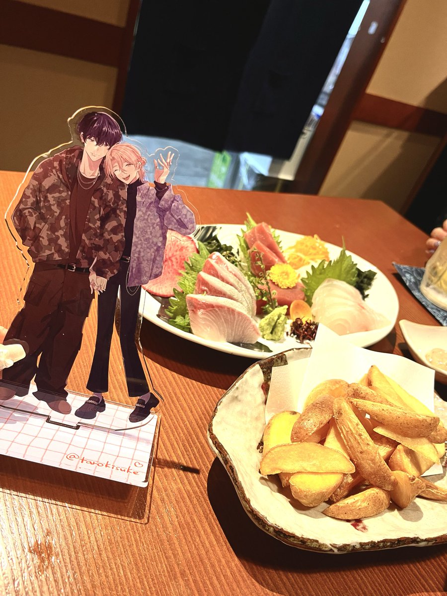 tarokisuke's tweet photo. ゆーミオの担当さんと飲酒してきた〜！美味しかったです！！ https://t.co/94LTfKPueC