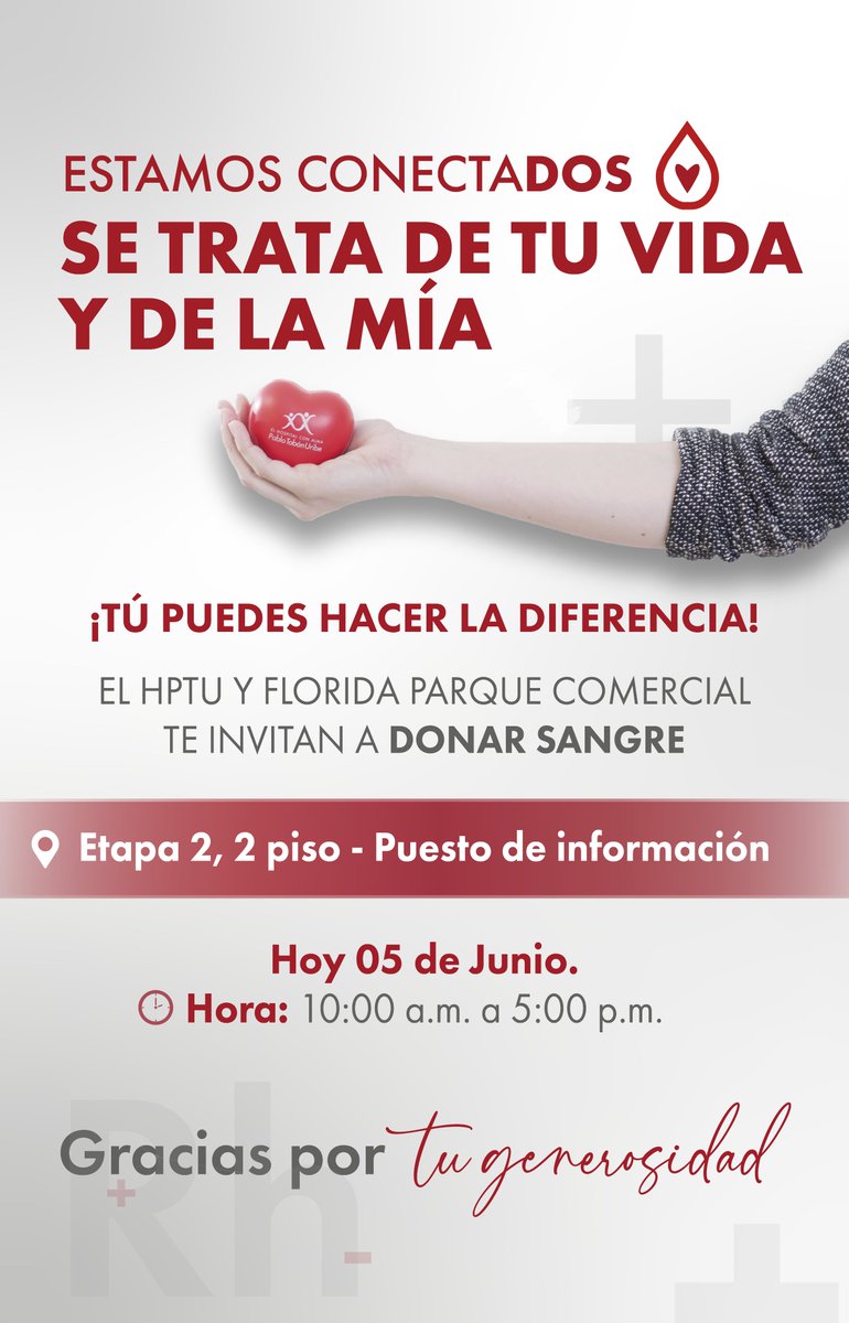 HPTU's tweet photo. 🩸 Donar sangre puede salvar vidas.

Hoy te invitamos a sumarte a nuestra jornada de donación y hacer parte de este acto de solidaridad y esperanza. 💙

📍 Etapa 2, 2 piso  - Puesto de información
🕒 10:00 a.m. a 5:00 p.m.
#HospitalPabloTobónUribe #DonarSangre #EstamosConectaDOS https://t.co/R6GM2017tS