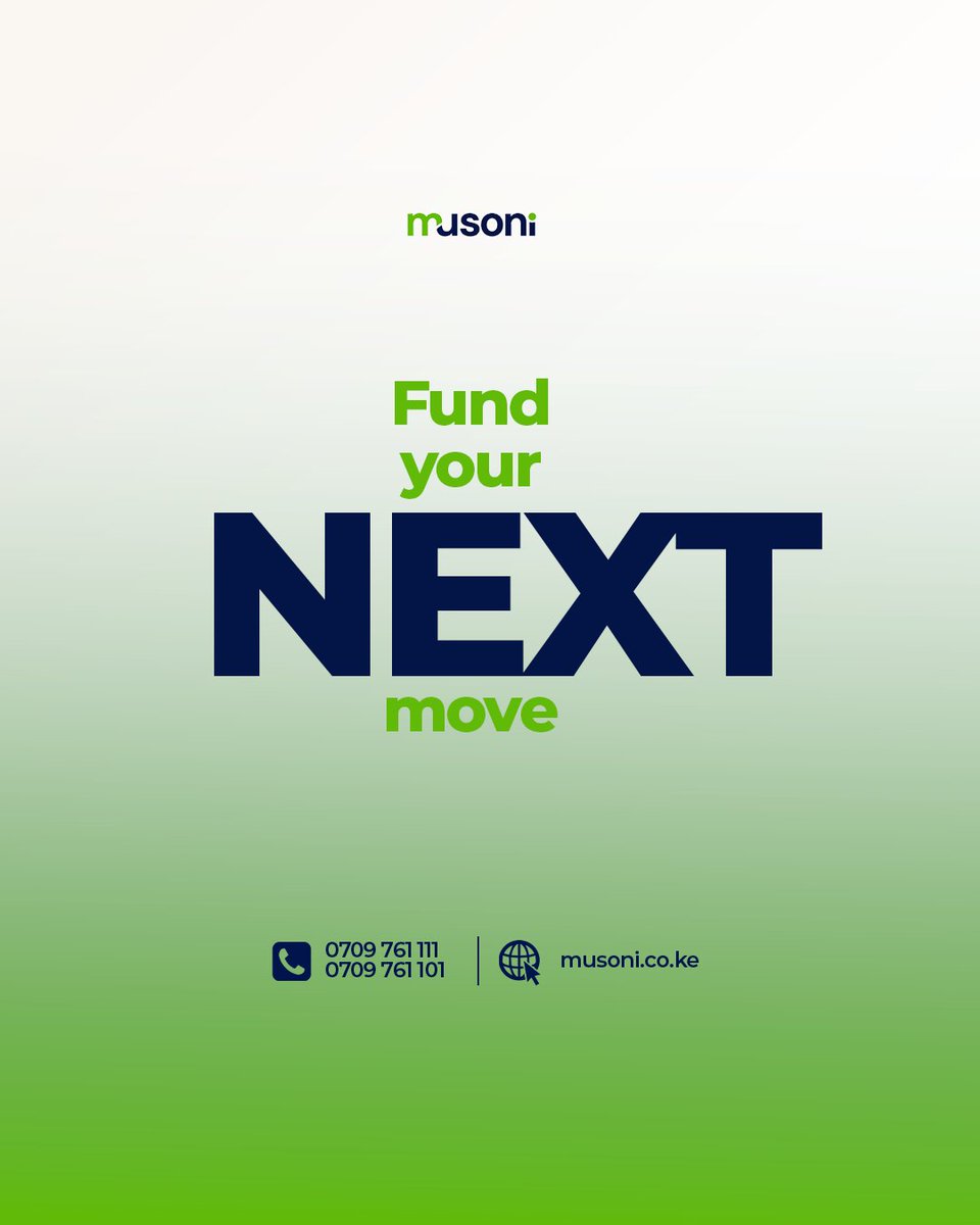 MusoniKenya's tweet photo. From tractors to machinery and business equipment, the right assets can unlock new opportunities.
Invest in growth. Invest in efficiency. Invest in your next move.

#FundYourNextMove
📞 Call Us: 0709761111 / 0709761101
📍 Cape Office Park, Ring Road Kilimani https://t.co/vnA7Mk1ugb