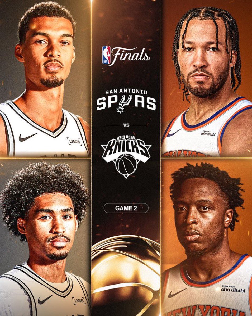 A_Monje's tweet photo. Vamos a por más. 

Segundo partido de las Finales NBA.

⚫️ Spurs - Knicks 🟠
⏰ 02:30h
🎙️ Lo contamos @LaloAlzueta y servidor
📺 Prime Vídeo https://t.co/fl5Cq7Pm2x