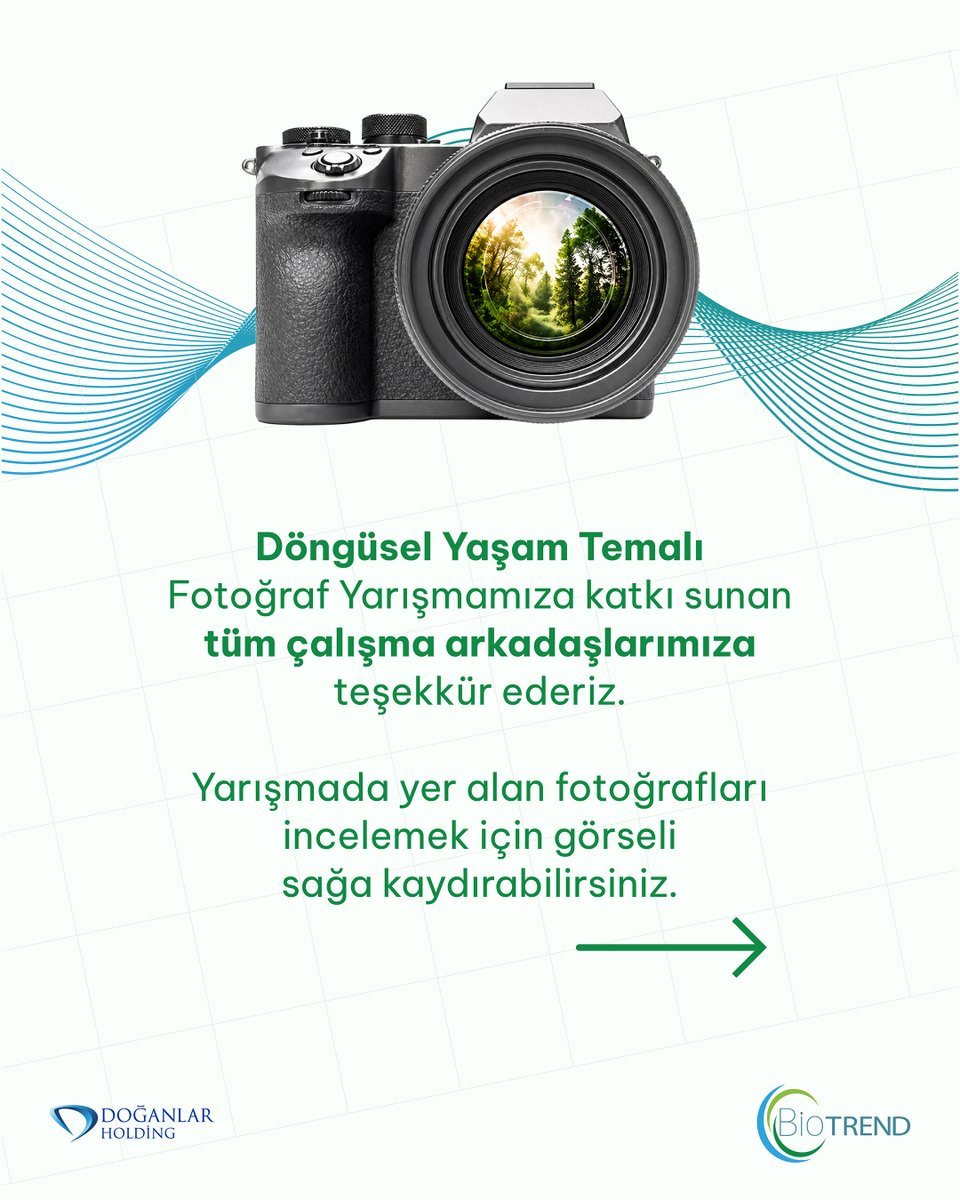 BiotrendA's tweet photo. 🌍5 Haziran Dünya Çevre Günü kapsamında düzenlediğimiz “Döngüsel Yaşam” temalı fotoğraf yarışmamıza katılan tüm çalışma arkadaşlarımıza teşekkür ederiz.
Birlikte daha sürdürülebilir bir gelecek için döngüyü büyütmeye devam ediyoruz. ♻️💚 https://t.co/RopouY2kOq