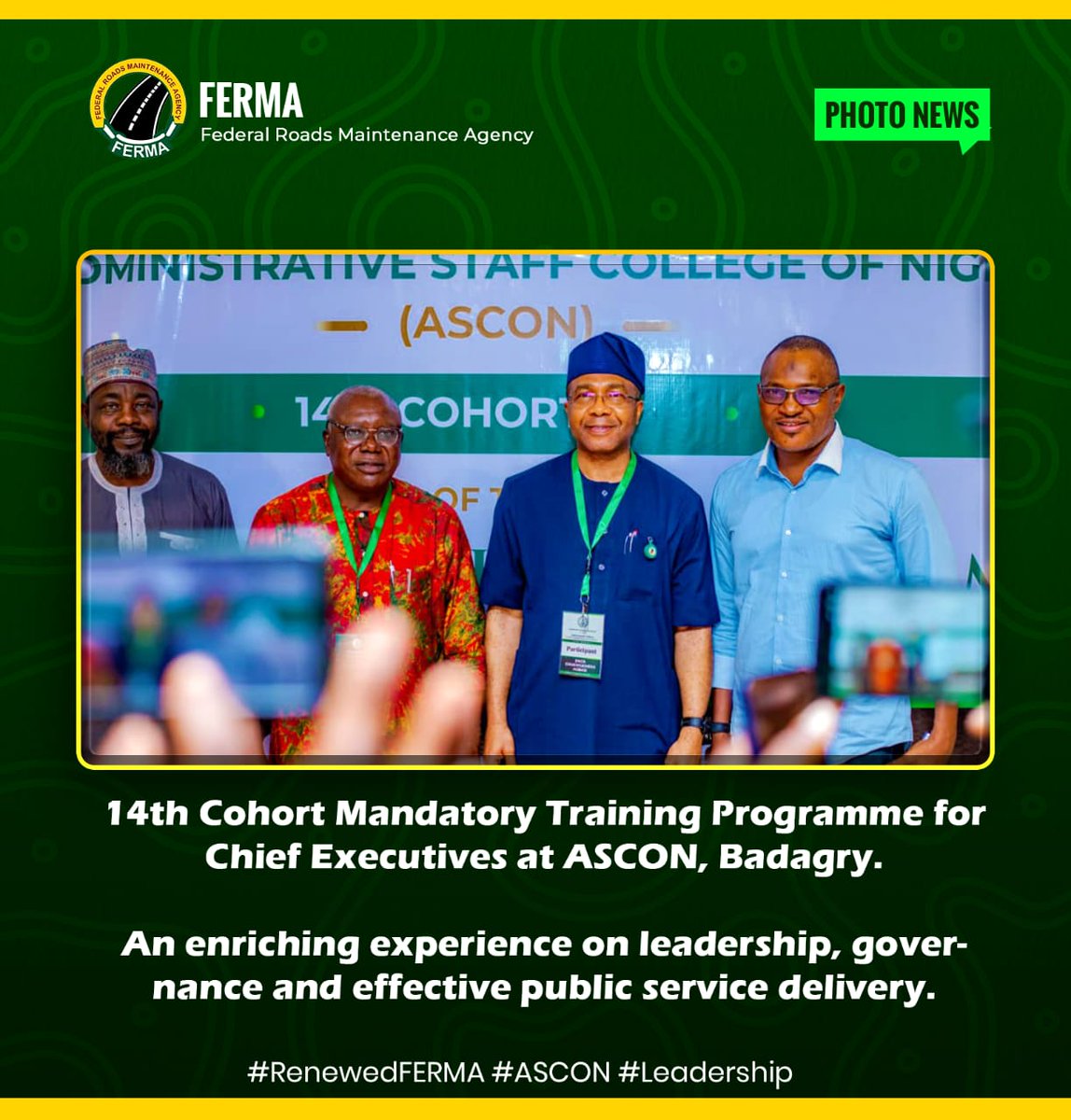 DrEmekaAgbasi's tweet photo. A rewarding week of learning, engagement and reflection at the 14th Cohort Mandatory Training Programme for Chief Executives at ASCON, Badagry.
#RenewedFERMA #ASCON #Leadership https://t.co/TwMRkfTZ2E