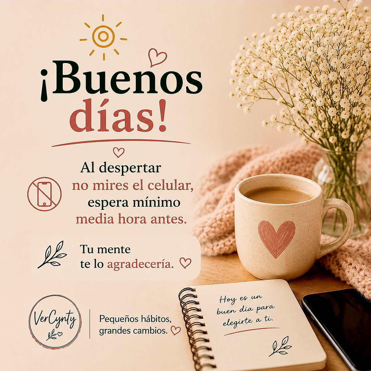 BerndtMonroy's tweet photo. Buenos días ☀️☕️🌿
Al despertar no mires el celular, espera mínimo media hora antes.
tu mente te lo agradecería😊 https://t.co/kTPy3Ik1mA