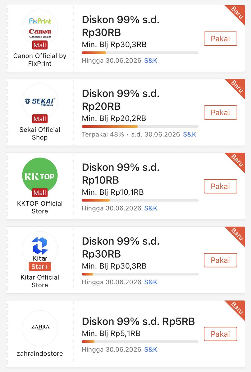ijmages's tweet photo. Kode voucher toko diskon 99% s.d 5-30k

Klaim di sini:
https://t.co/s5q9dOdT2R

Kodenya:
LITE50001-LITE50998
(Urutkan angka belakangnya satu persatu)

Atau langsung klaim di sini:
https://t.co/CXcyYQ0zUW
(Scroll agak ke bawah) https://t.co/ddb0mpjFVk