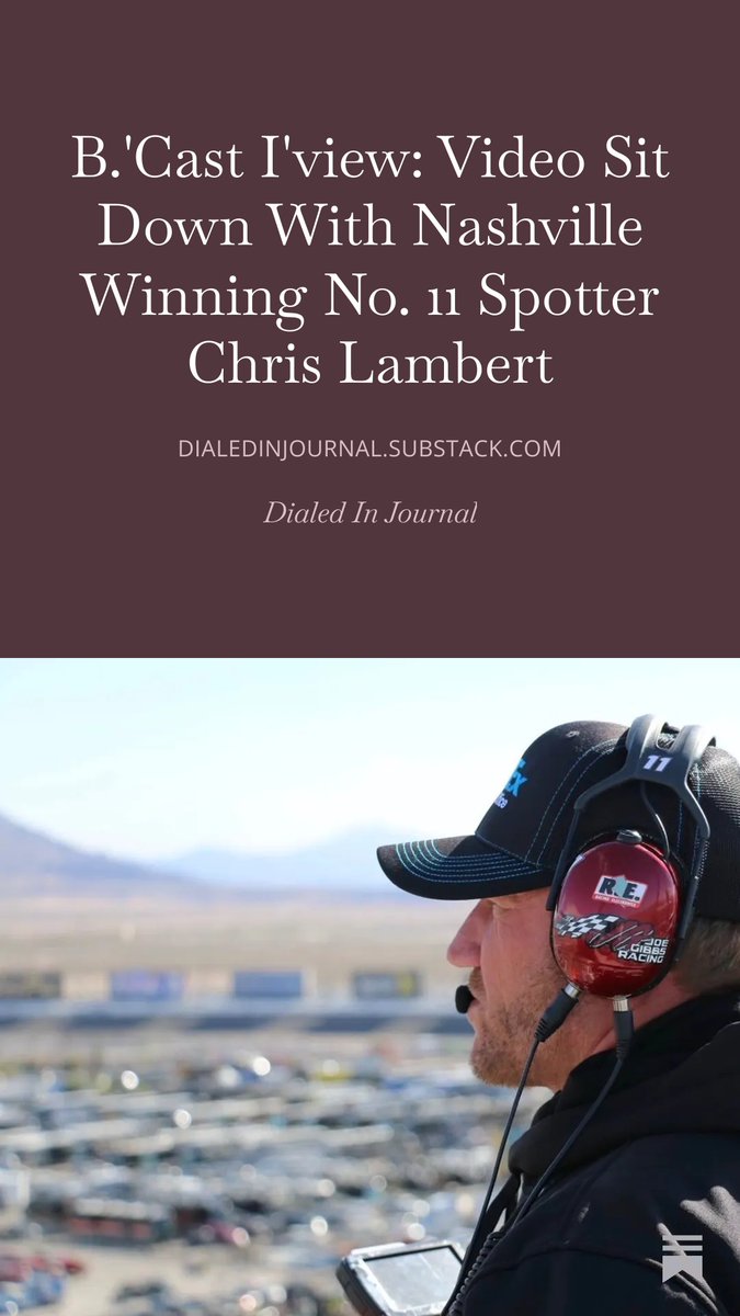 ClaireBLang's tweet photo. Just posted in the Dialed In Journal my sit down with the No. 11 spotter!

Direct link to the  interview with Chris Lambert 
( @3widemiddle ) on Dialed In Journal Substack:

https://t.co/7l84SUVTJt https://t.co/d48qMNGJky