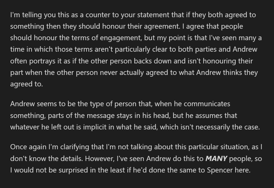 errelevant_t's tweet photo. @Arlieredeyejedi @TheRWCoalition Again, I don't know the minutia of this situation. My point is that I've seen Andrew start a conversation with someone and the other person thinks they're just going to have a normal conversation. https://t.co/GftcaR8rkb