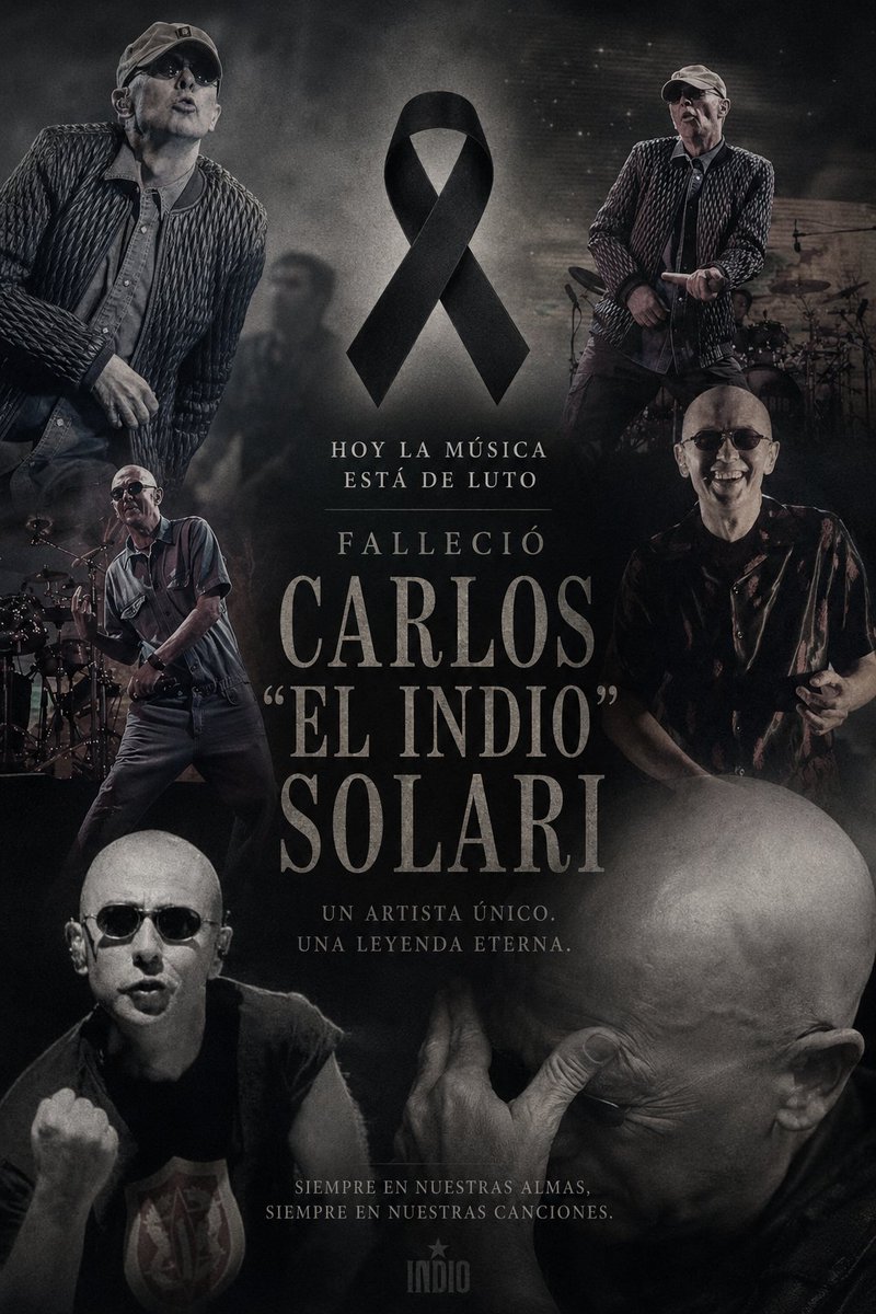 PerfectosRadio's tweet photo. Viernes 05 de Junio de 2026: FALLECIÓ CARLOS "EL INDIO" SOLARI.
Dolor, tristeza... https://t.co/WrCwxW2chF