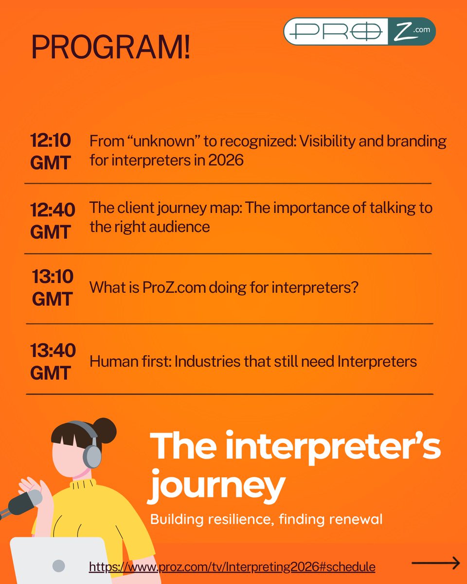 ProZcom's tweet photo. ✨The interpreter’s journey✨ event program is finally here!

📌Explore inspiring sessions, connect with colleagues worldwide, and be part of a day dedicated to renewal and growth.

👉Register for free and see the full program here:
https://t.co/Qa28LvzdCn https://t.co/4Ctb9k9FRs
