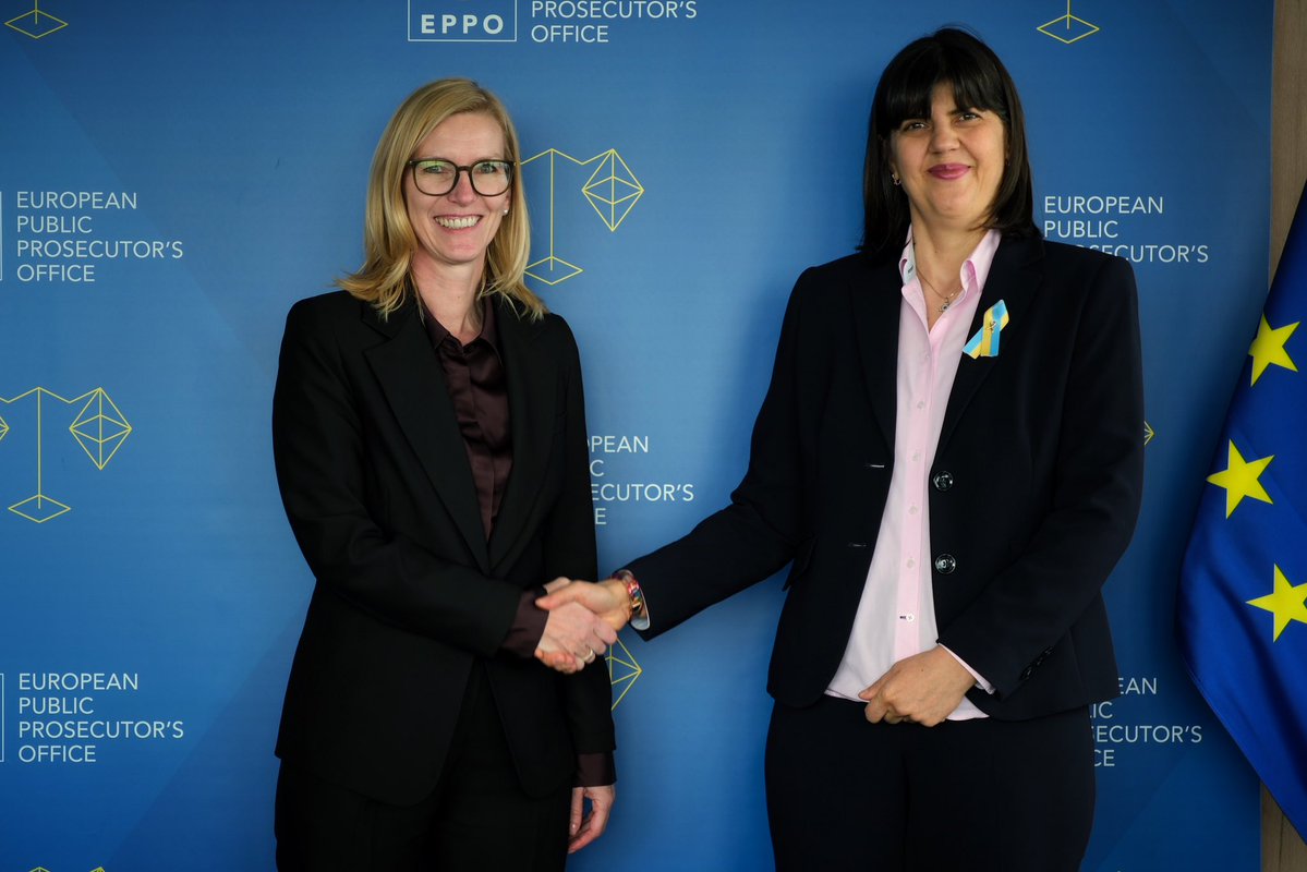 HungaryintheEU's tweet photo. Hungary officially launched its #EPPO accession process, with preparations already underway to join in 2027. At a meeting today with Chief Prosecutor Laura Codruţa Kövesi, Minister Márta Görög emphasized that Hungary is ready to participate as an active and constructive partner. https://t.co/xf7Ty0ethm