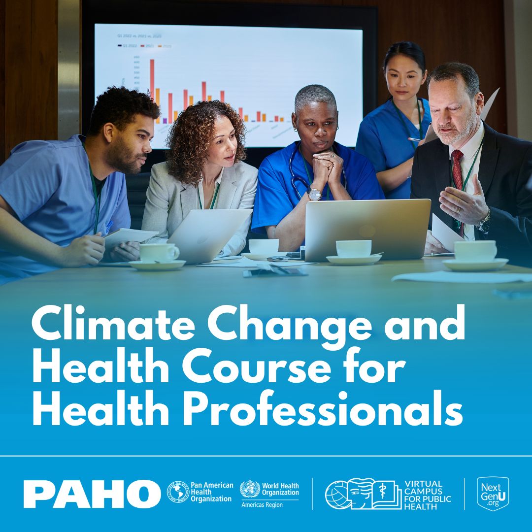 pahowho's tweet photo. Today, on #WorldEnvironmentDay, PAHO joins the global call for climate action to protect the fundamental link between climate and our health 🌎.

📚 Explore our free courses to learn and take action.
✍️ https://t.co/h9lle27zm1

#NowForClimate https://t.co/P4j5jwPQ0Z