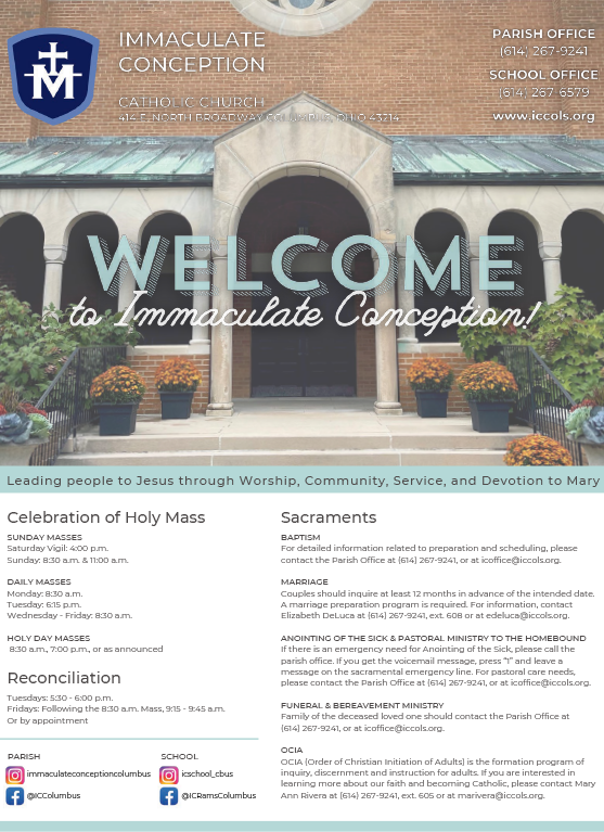 ICParishCbus's tweet photo. Read this Sunday's bulletin at our website. https://t.co/20JljXLRqY https://t.co/Jo5rdqpz72