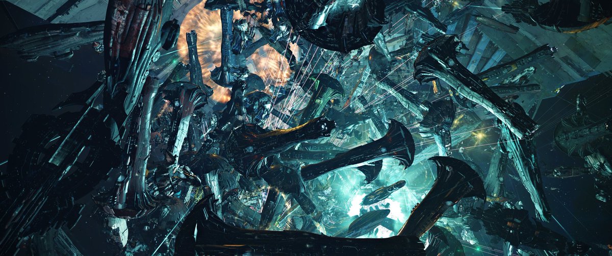 HilmarVeigar's tweet photo. The closing pictures from the EVE Fanfest art presentation by @razorieneve hit hard!

They are both an achievement in articistc virtual world news photography and an epic expression of amazing creativity and grit of EVE Players in orchestrating these reccord shattering moments! https://t.co/Q3zjCOKHLV