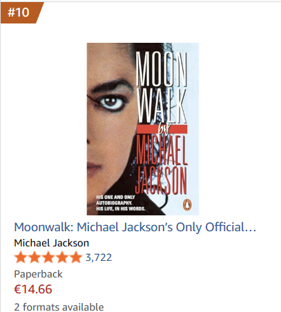 EmekaOkoye's tweet photo. Michael Jackson "Moonwalk" is now at #1 on the Best sellers in Rock Music and  #10 on the Best sellers in Arts and Photography on @Amazon.

#MichaelJackson #MichaelMania #MichaelMovie #KingOfPop https://t.co/BeeDLItdQS