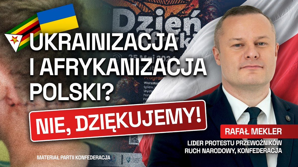 KONFEDERACJA_'s tweet photo. UKRAINIZACJA I AFRYKANIZACJA POLSKI?

🇵🇱@MeklerRafal  w mocnym materiale w @OficjalneZero.

Czy Polska ma stać się krajem dla wszystkich, tylko nie dla Polaków?
My mówimy jasno: NIE.

🔴 https://t.co/BmpyvGKMbH https://t.co/cm7hCf23qu