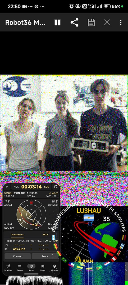 LU3HAU's tweet photo. Monitor-3 RS58S over 🇦🇷
05/06/2026 01:42 UTC
Elev max 40°
Setup: UV5R + MOXON

#MONITOR3 #RS58S #SSTV #Moxon #Uv5r #M3 #Baofeng #Radioaficionados #Satelite https://t.co/Ep37IYWGIk