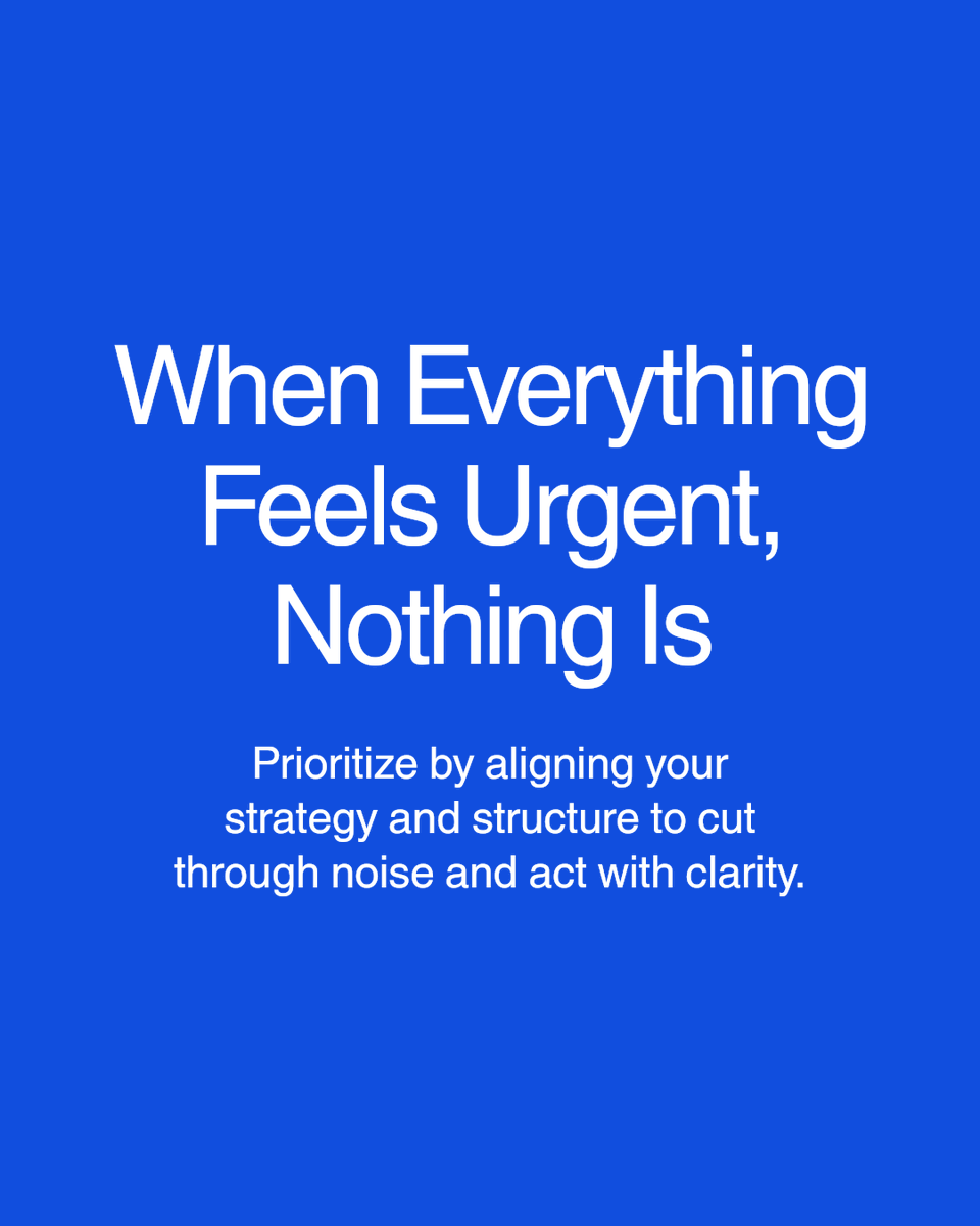 novelworkco's tweet photo. If every priority feels important, the real issue may be the operating model. When everything is urgent, structure may be out of sync, creating noise and slowing decisions. Align strategy and structure to restore clarity and focus.

https://t.co/Yv7RuVY8RL #strategy https://t.co/XAok50oOhU