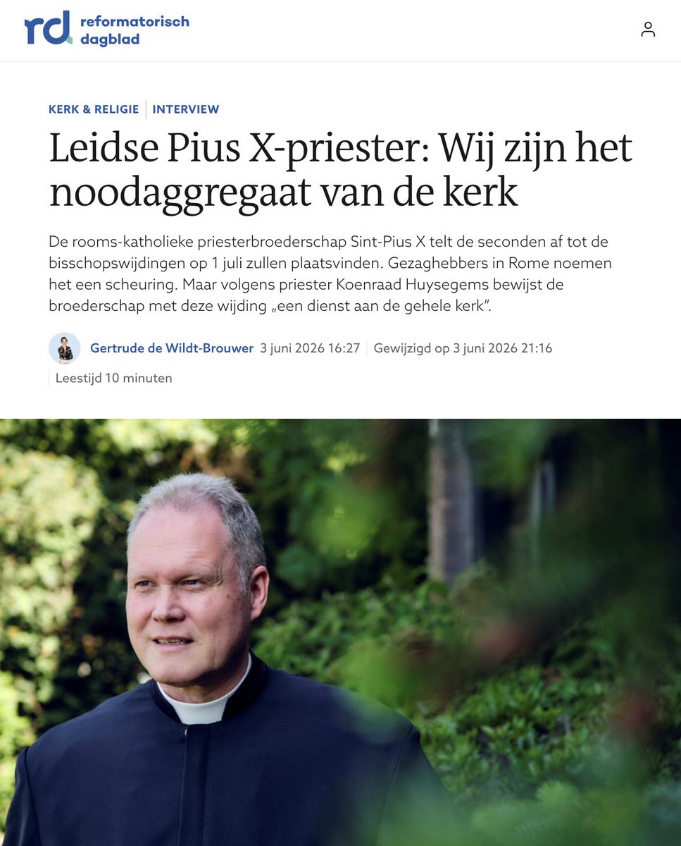 fsspx_utrecht's tweet photo. E.H. Koenraad Huysegems in het @refdag :

'Neem onze bisschoppen weg en de verdedigende muur rond de traditie is ook weg. Wij bewijzen een dienst aan de hele Kerk en aan de paus, zodat de Kerk overleeft in deze crisis.' https://t.co/h08RLYOqVH