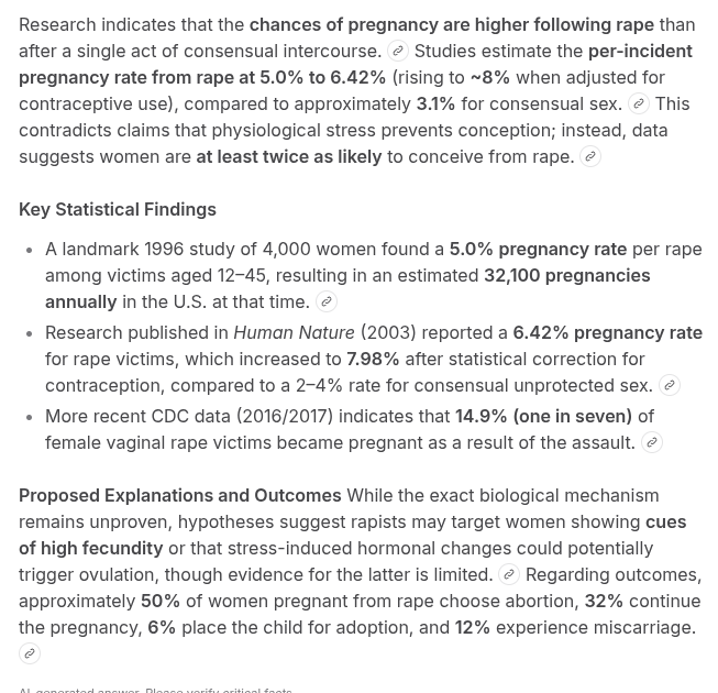 GameRealist_'s tweet photo. So…Apparently pregnancy chances increase during rape??? Learning this after that viral “block your rapist” tweet is hilarious.

I’m not typically one to rapemax, but I guess I’ll have to hop on the cnc train, at least. https://t.co/2AUJtuO0eP