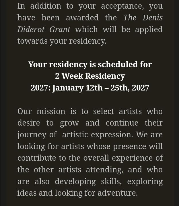onyemazua7735's tweet photo. Celebrate with me 🥂, I have been accepted into the Château d'Oquevaux Artists and Writers Residency. I have also been awarded the Denis Diderot Grant which will be applied towards the residency. The residency is scheduled for two weeks in January 2027. This is a beautiful thing. https://t.co/sR6aE3PF2C